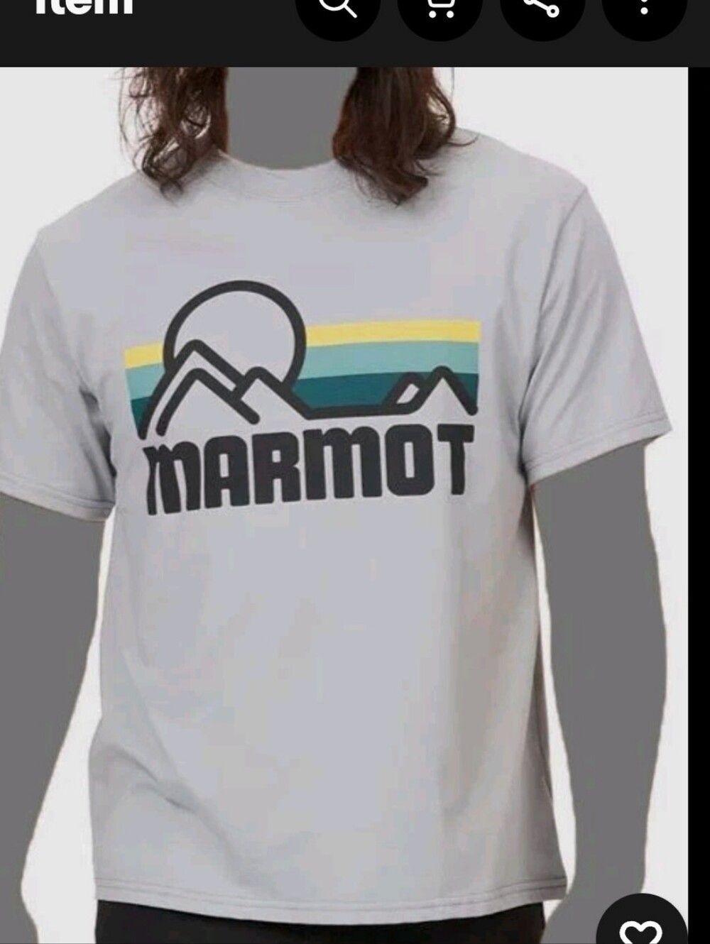 Marmot Mountain Works Men's Coastal Mountain Logo Graphic T-Shirt Gray XL NWT